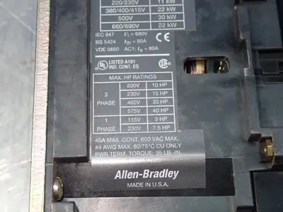 New | in-Stock ALLEN BRADLEY 100A45NZ3 Starters Ohio US | HGR 24 #878485