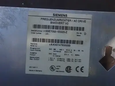 USED SIEMENS 6SE70321EG20Z