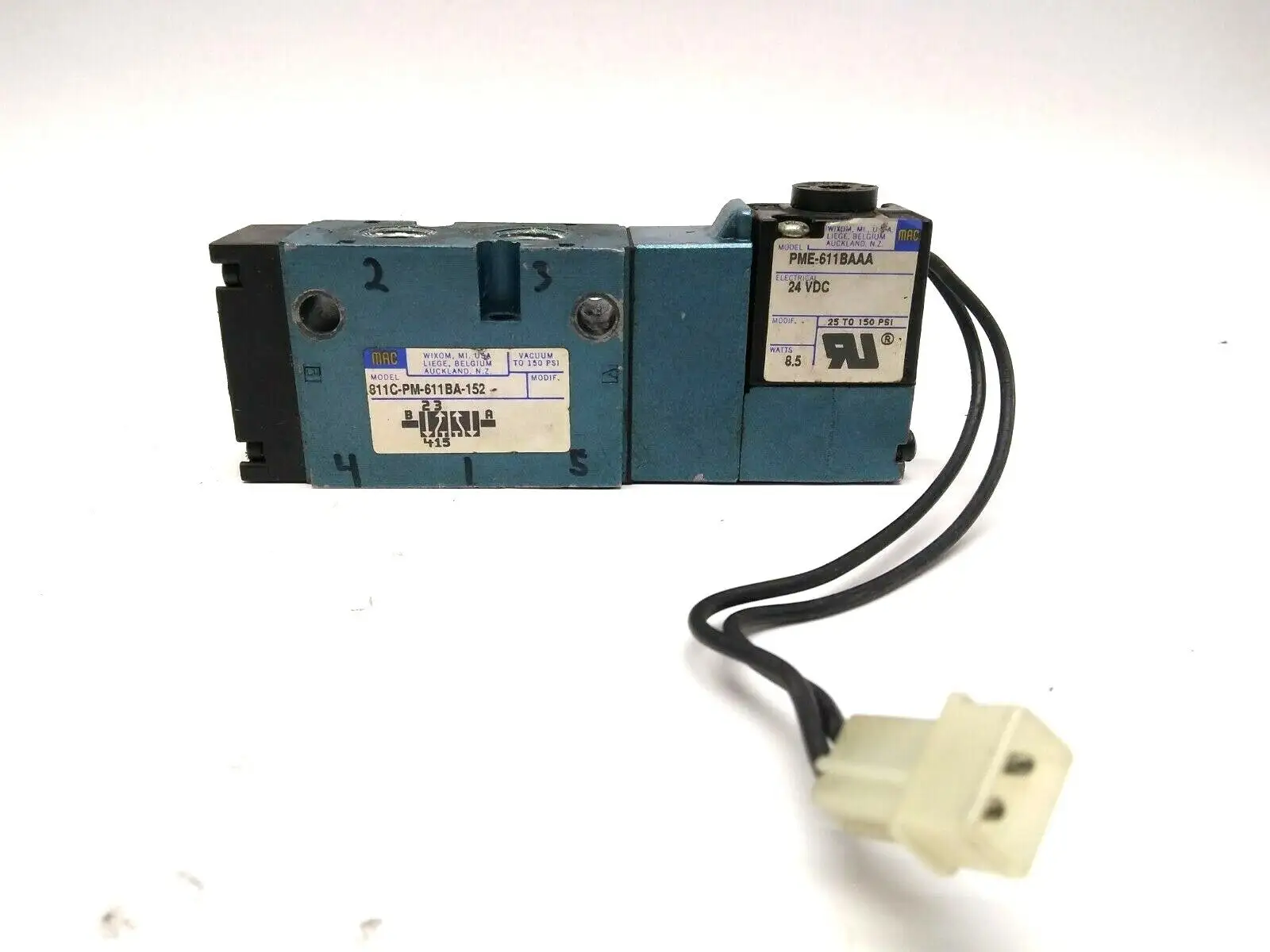 USED MAC VALVES SOLENOID VALVE WITH PME-611BAAA 24VDC COIL