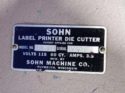Used SOHN 8810 Label Printers Ohio US | HGR 24 #864201