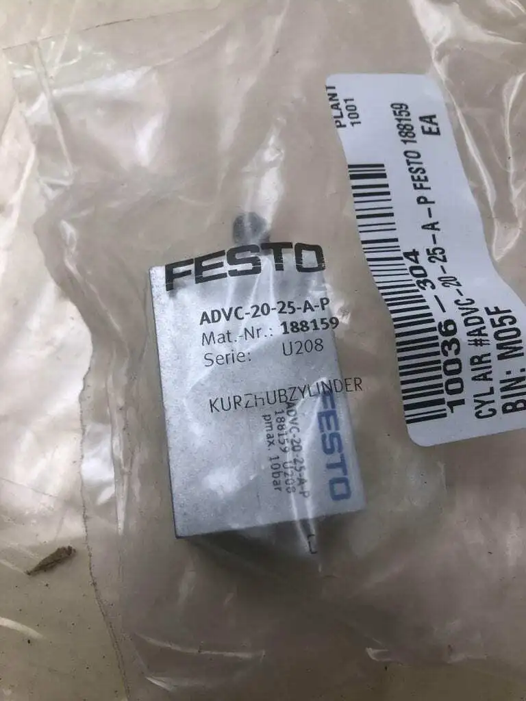 FESTO ADVC-20-25-A-P Compact Pneumatic Air Cylinder 20mm X 25mm 145PSI -NIB