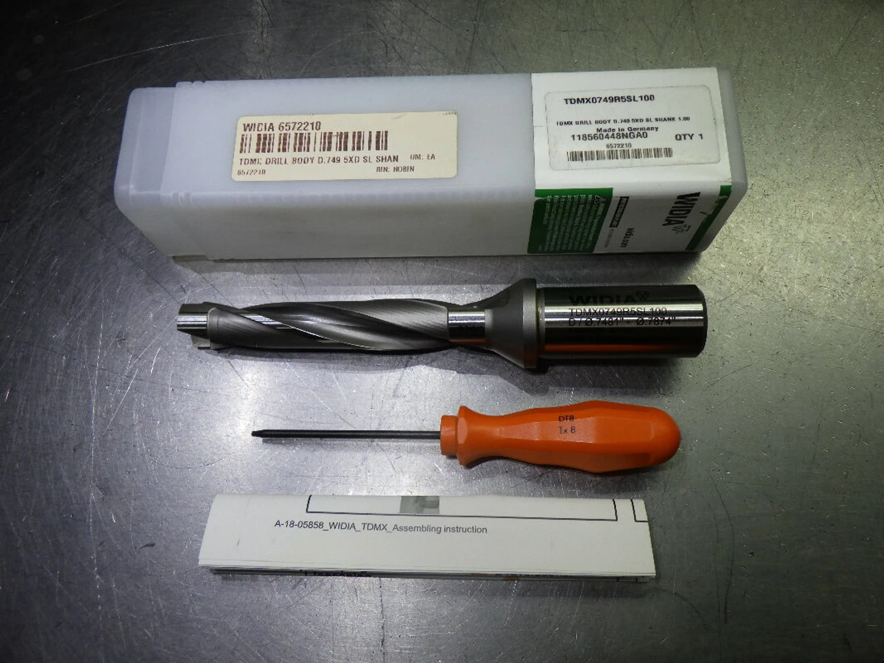 Widia .7481-.7874" Coolant Thru Drill 1" Shank TDMX0749R5SL100 (LOC2898A)
