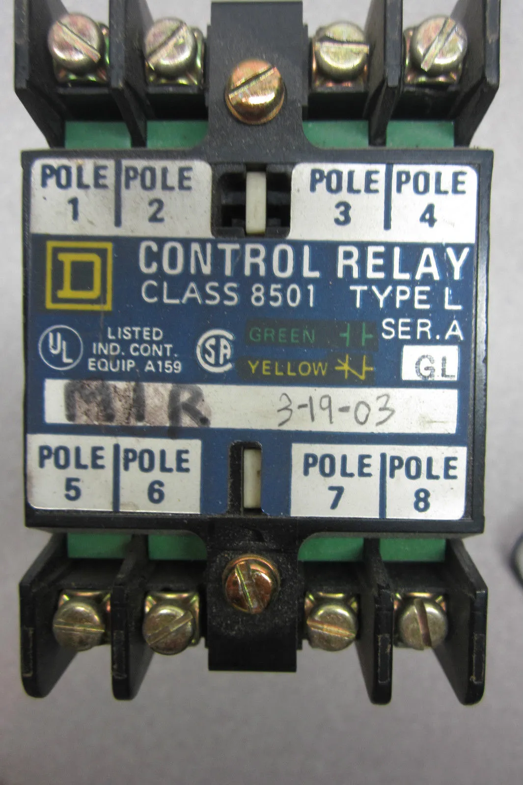 USED SQUARE D 8501 L0-40 RELAY 8501L040