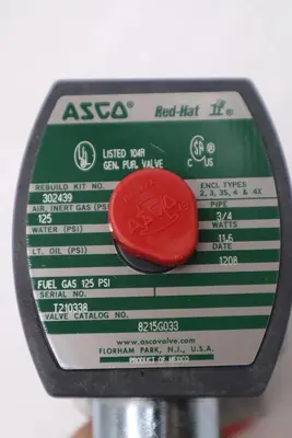 NEW ASCO 8215G033 SOLENOID VALVE 3/4" 125 PSI STOCK H1590