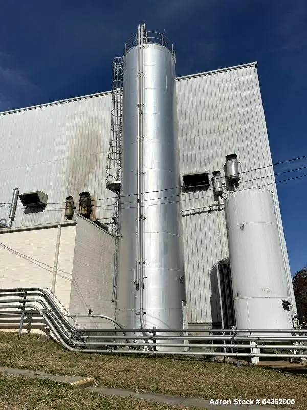 Used Columbian TecTank 5,000 Cu. Ft. Steel Silo – 12’ x 60’ Plastic Resin Storage with Rotary Valve (2001)