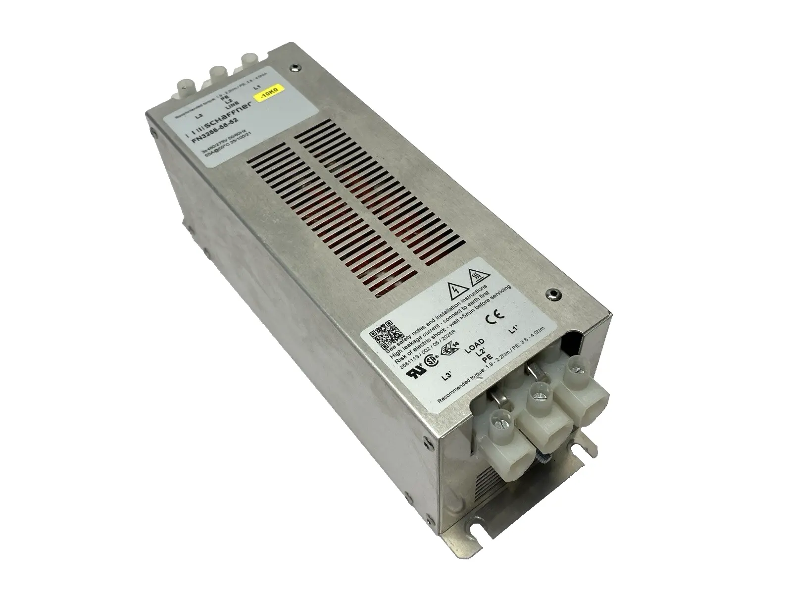 USED SCHAFFNER POWER LINE FILTER 3-PHASE 520/300V 130A