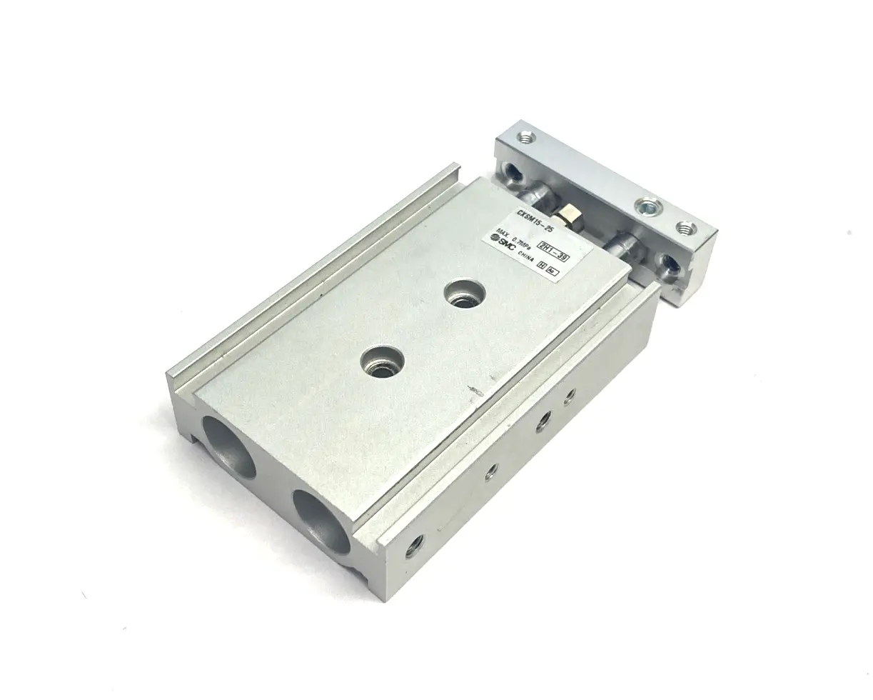CXSM15-25 | SMC  Dual Rod Pneumatic Guided Cylinder 15mm Bore 25mm Stroke - Used
