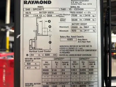 Used 2015 RAYMOND 540OPC30TT Misc Forklifts Illinois US | Somerset Equipment Sales #1542922
