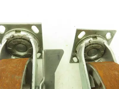 Albion 6" Swivel Caster Wheel Locking Cast Iron 7-1/2" Height Lot of 2