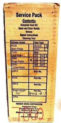 NEW PARKER SPYOR-B-1 SERVICE PACK SINGLE PISTON 30" STROKE BUNA-N SPYORB1