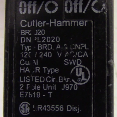 Cutler Hammer 1 Pole Tandem 20 Amp Push-in Breaker