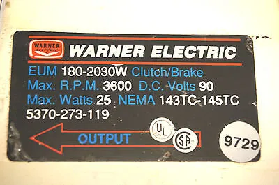 NEW WARNER ELECTRIC 5370-273-119 CLUTCH BRAKE 5370273119