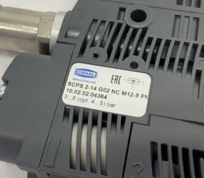 USED SCHMALZ COMPACT EJECTOR NARROW DESIGN SCPS 2-14 G02 NC M12-5 PNP