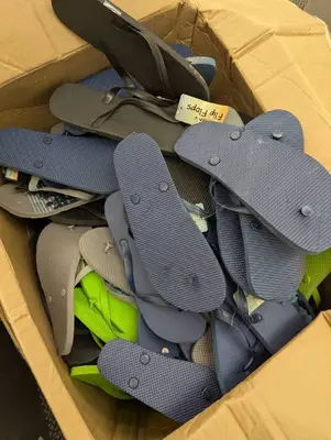 Large box of Mixed Flip Flops