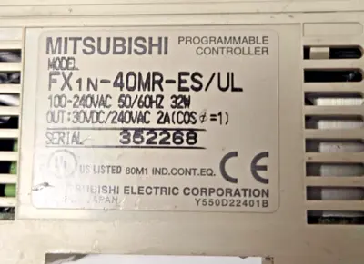 FX1N40MRESUL PROGRAMMABLE CONTROLLER MITSUBISHI FX1N-40MR-ES/UL PLC