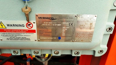 Swaco 518 FH HV oilfield decanter centrifuge skid, Duplex SS.