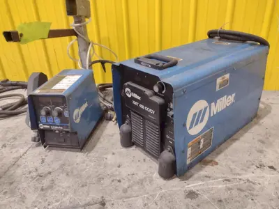 MILLER XMT450 CC CV WELDER & S74 MPA PLUS FEEDER: STOCK #23484