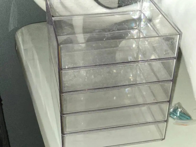 Lot of (5) Stackable Plastic Storage Containers
