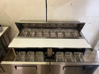 Used Turbo Air Used Turbo Air TST-60SD-D4-N 60" 4 Drawer Refrigerated Sandwich Prep Table 120V - WO1 Food Prep Tables Illinois US | Falcon Restaurant Supply #1375346
