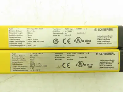 Schmersal SLC440-ER-0490-14-01 Safety Light Curtain Transmitter & Receiver Set