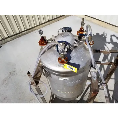 Used Stainless Steel ASME Vessel Liquid Full Vacuum Tank - 130 Gal.