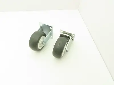 Payson 05200 Caster 5" Poly Wheel Greaseable Bearings 1 Swivel/1 Ridgid Lot of 2
