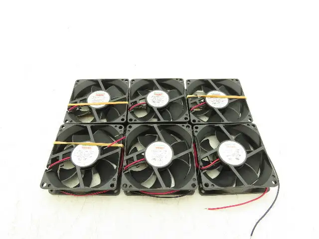 Mechatronics MR8025H24B-FSR Cooling Fan 80 x 80 x 25mm 24VDC 2 Wire Lot Of 6