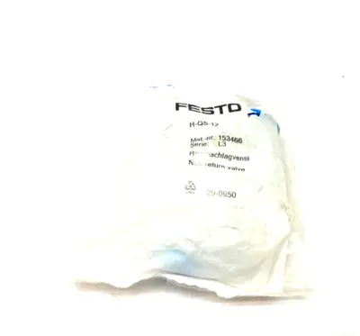 H-QS-12, 153466 | Festo H-QS-12 Non-Return Check Valve 153466 - New