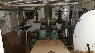 USED EMSCO D-300, 4.75-7.25 X 14 DUPLEX MUD PUMP PACKAGE