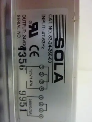USED SOLA ELECTRIC 83-24-260-03