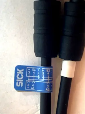 USED SICK SBO‑02C08‑KBD M8 4‑PIN FEMALE TO DUAL 3‑PIN MALE Y‑SPLITTER CABLE