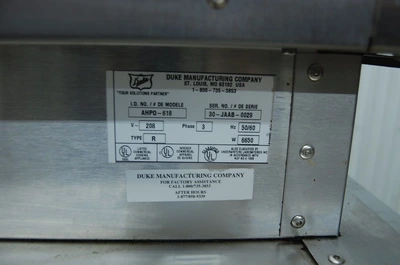 142-0802 Duke AHPO-618 Electric Convection Oven Bread Proofer