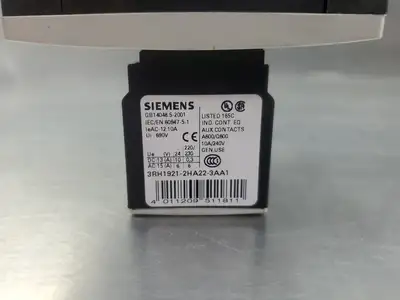 Siemens SIRIUS 3RT10363BB443MA0 Contactor w/3RH19212HA223AA1 Module. 4E48