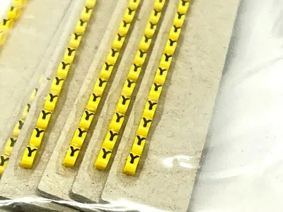 117 | Grafoplast  Wire Markers Y Black on Yellow 50 Strips - New