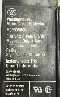USED WESTINGHOUSE MCP0358CR
