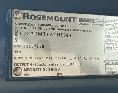 NEW Rosemount 8705THA030C1M0N5B3