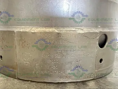 USED POPE SCIENTIFIC 17 LITER PRESSURE VESSEL 100 PSI AT 100°F W/ GAUGE & DIP TUBE