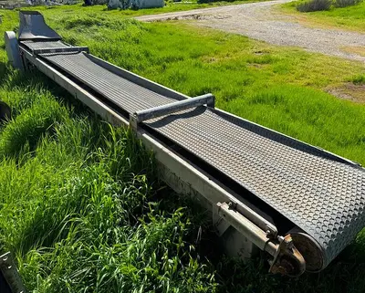 Conveyor, Belt, 22" x 16', Stainless Frame, Cleated Rubber Belt, Doyle, 3 HP #S745482