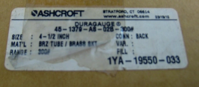 NEW ASHCROFT DURAGAUGE