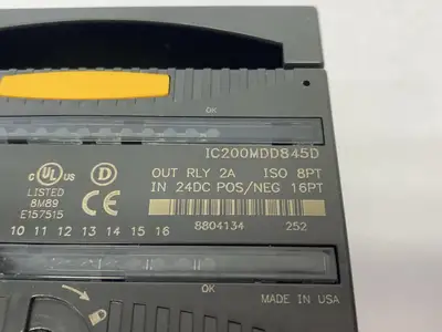 USED GE FANUC I/O MODULE OUT RLY 2A ISO 8PT, IN 24DC POS/NEG 16PT