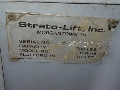 USED STRATOLIFT INC CRX18