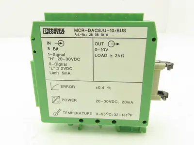 Phoenix Contact MCR-DAC8/U-10/BUS Digital-Analog Converter 24VDC 8-Bit