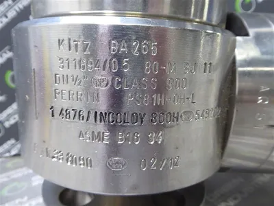 1/2" Perrin PS81H-0H-L BA265 Series 80-M Two Way Ball Valve Class 900 Used