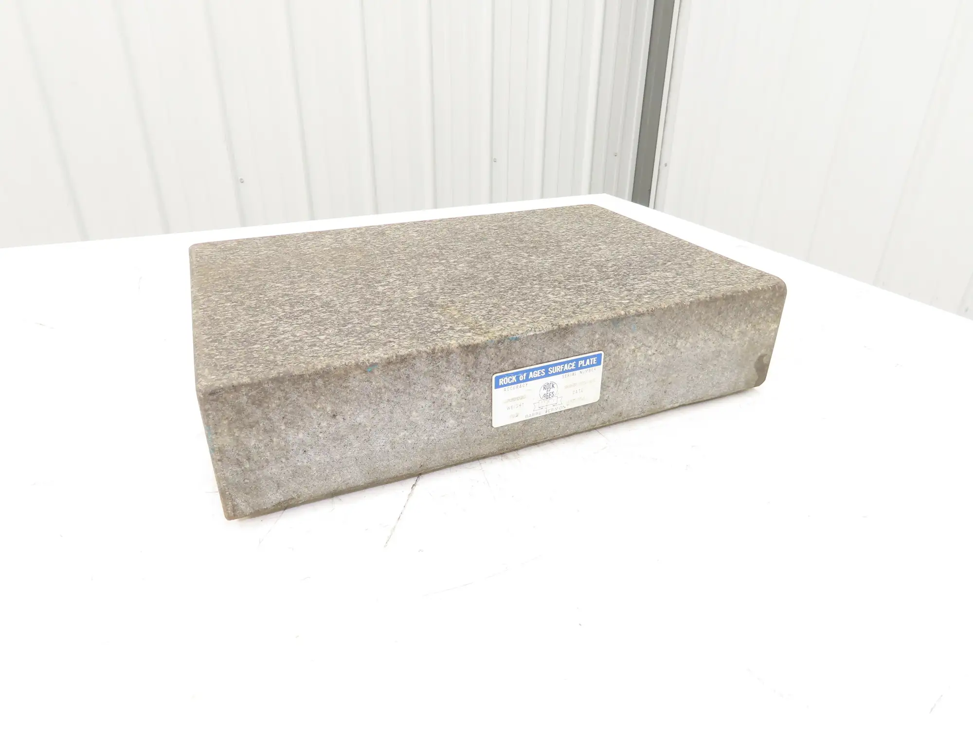 Rock of Ages Granite Surface Inspection Plate Table 18" X 12" X 4" Grade B Type