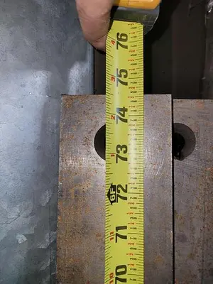 Industrial Shear Blades 74 1/2'' x 3'' x 7/8'' T 6'' on Center Hole Mount