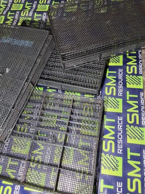 STAINLESS STEEL BLACK WIRE MESH PCB INLINE WASH BASKET - LOT OF 4
