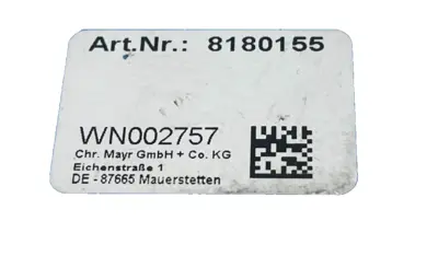 NEW MAYR 8180155 ROBA SWITCH RECTIFER 20/017.110.2