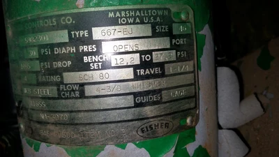 Fisher 4" WCB Steel Butt Weld Control Valve