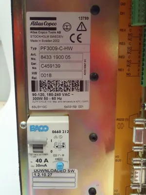 8433 1900 05,PF3009-C-HW | Atlas Copco 8433 1900 05 TENSOR S9 Torque Controller PF3009-C-HW - Used