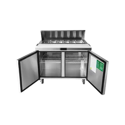 New | in-Stock Atosa New Atosa MSF8302GR 48" Sandwich Prep. Table with (12) 6" Deep Poly Pans Food Prep Tables Illinois US | Falcon Restaurant Supply #1375376